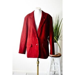 Classic Fashions Corduroy Blazer Men M Burgundy 70 Vintage Academic Retro Jacket